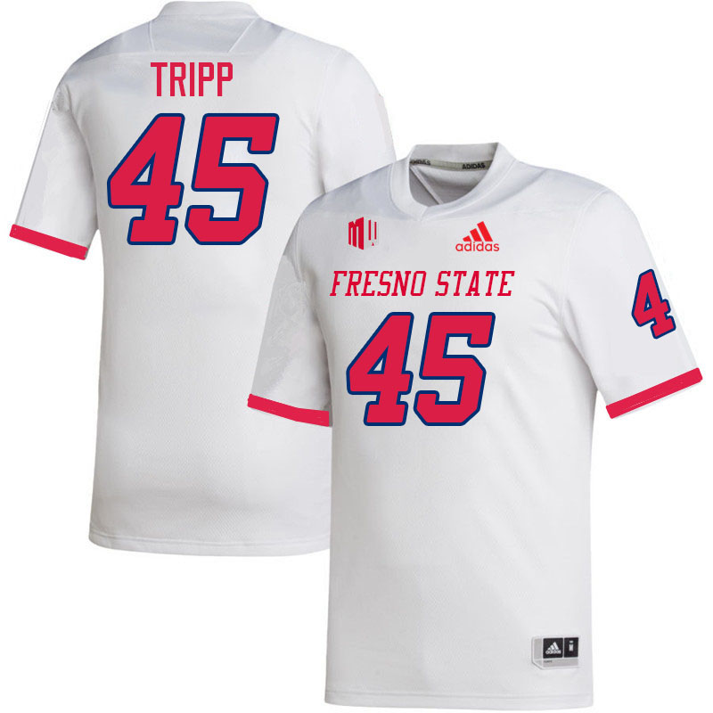 Men #45 Connor Tripp Fresno State Bulldogs College Football Jerseys Stitched-White